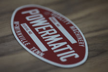 Load image into Gallery viewer, Powermatic Reproduction Machine Badge for Table Saw 65 66, Jointer 50, Planer 225, Bandsaw 143, Lathe 90, Scroll Saw, etc.
