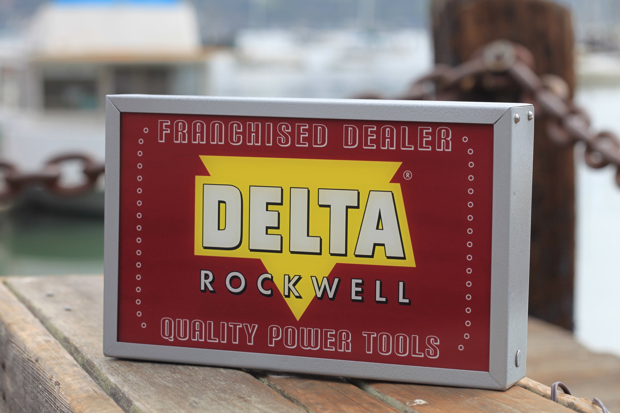Delta Tools Sign Delta Rockwell Franchised Dealer Lighted Sign – Machine Badges